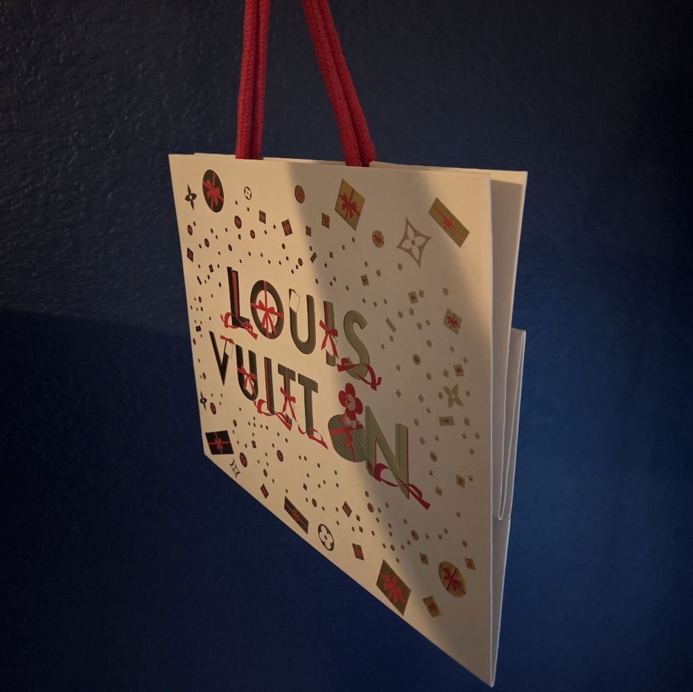 Louis Vuitton Small Holiday Shopping Bag with Red and Gold Accents - Picture 2 of 2